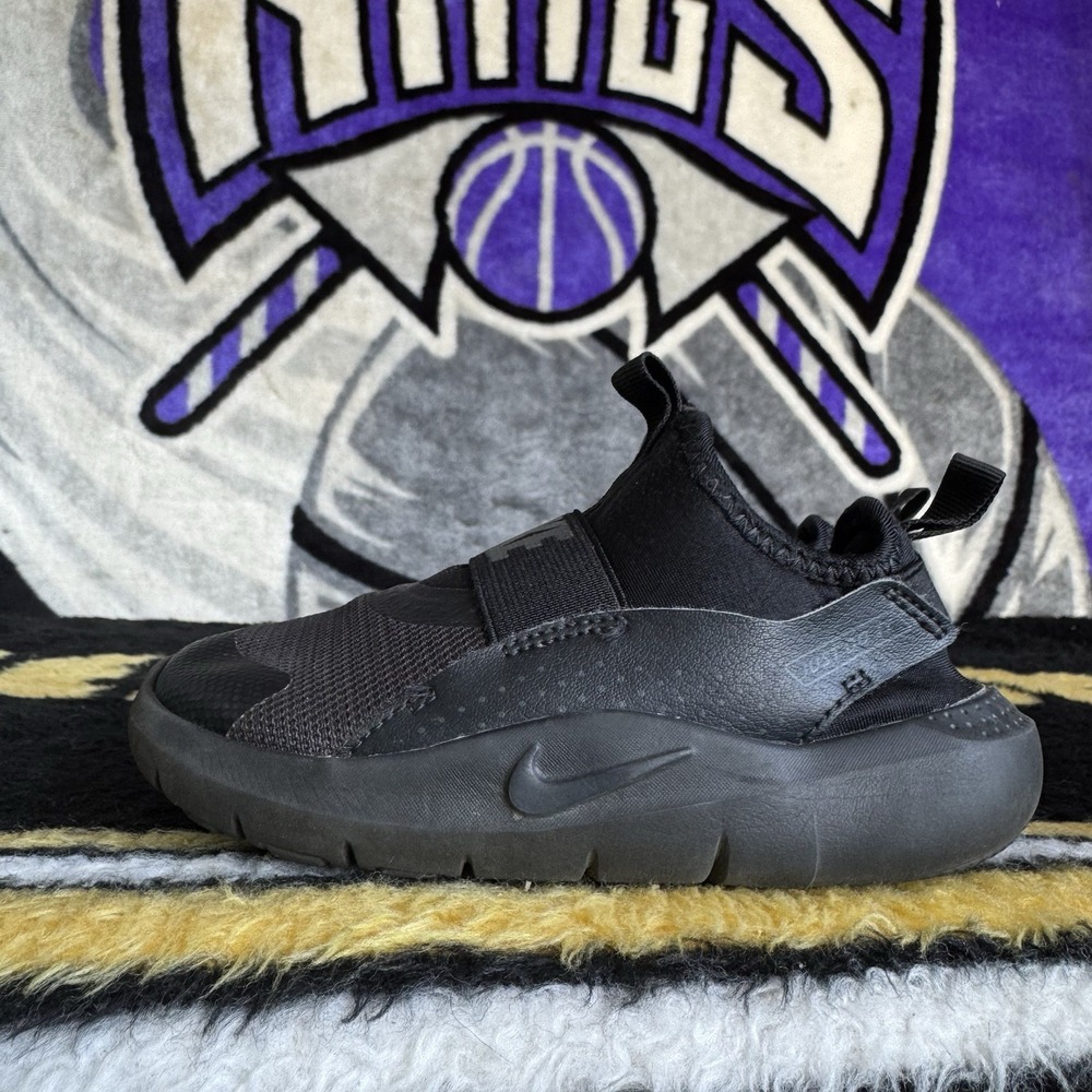 Size 9c - Nike Flex Runner 4 (TD) Toddler Slip-On Sneakers Black IF2895-001